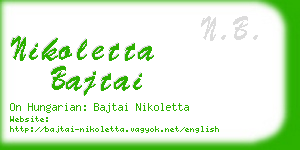 nikoletta bajtai business card